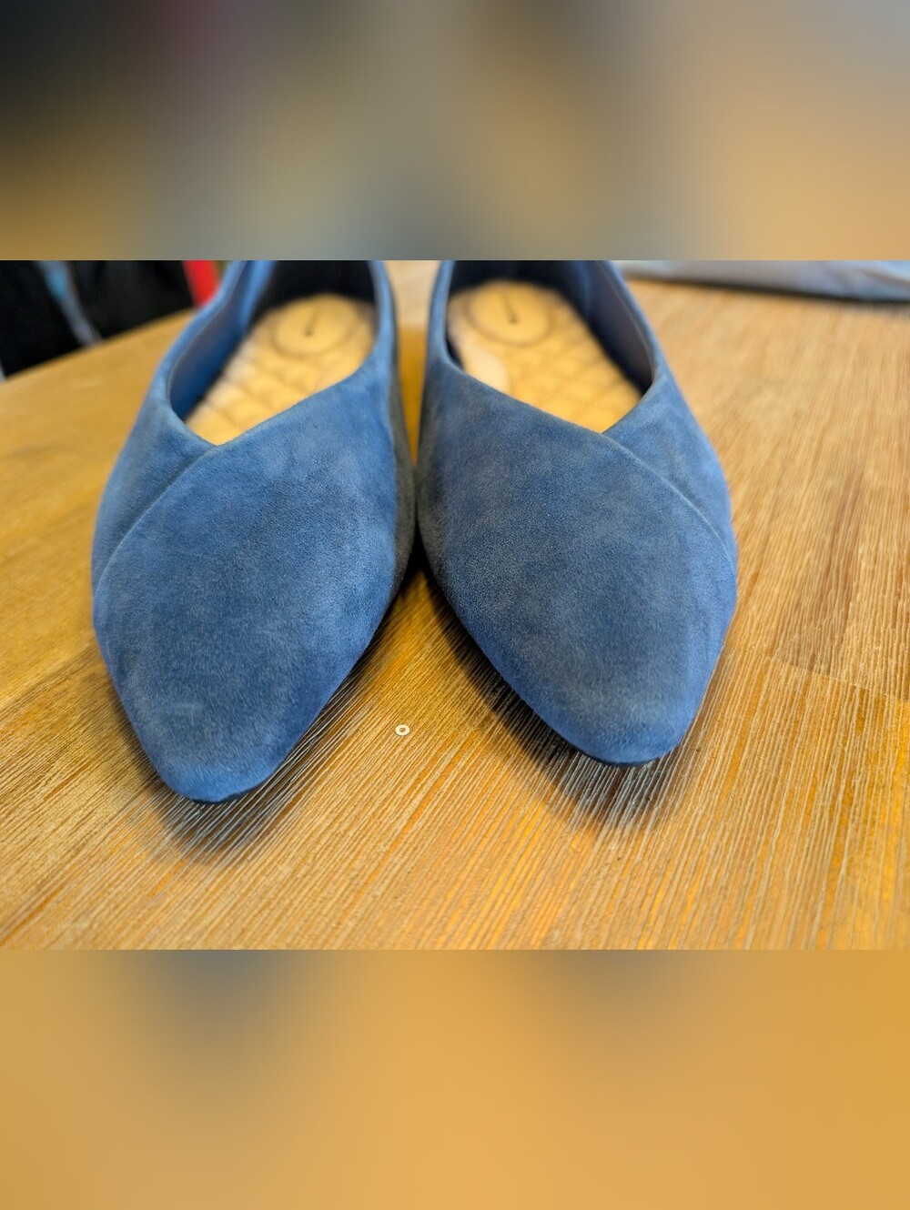 Birdies "The Goldfinch" Blue Suede Pointed Toe Flats - Size 7.5 - Picture 5 of 6